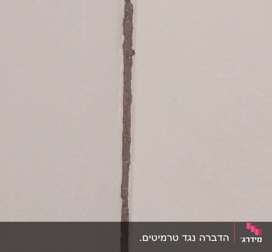 סדק בקיר עם סימני נזק